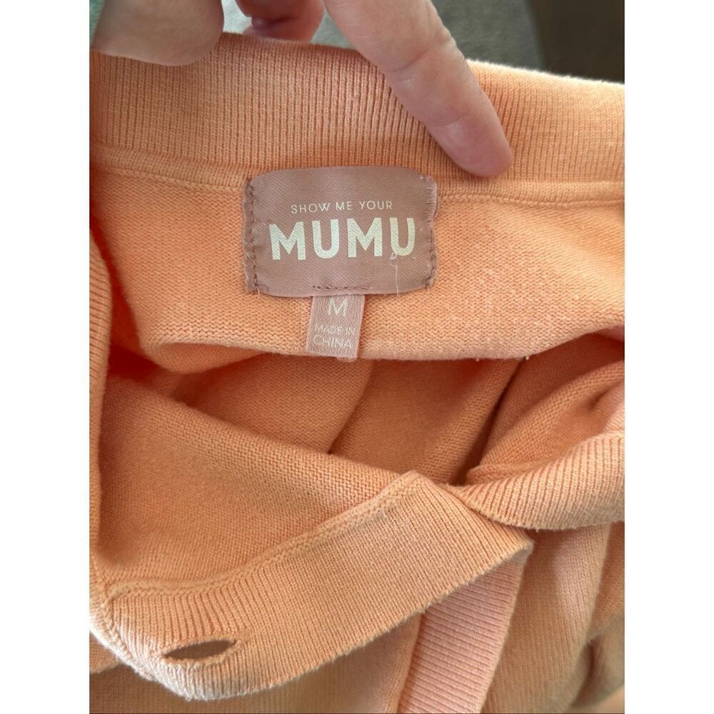 Show Me Your Mumu Gio Sweater Romper Cantaloupe Knit Medium - Picture 6 of 8